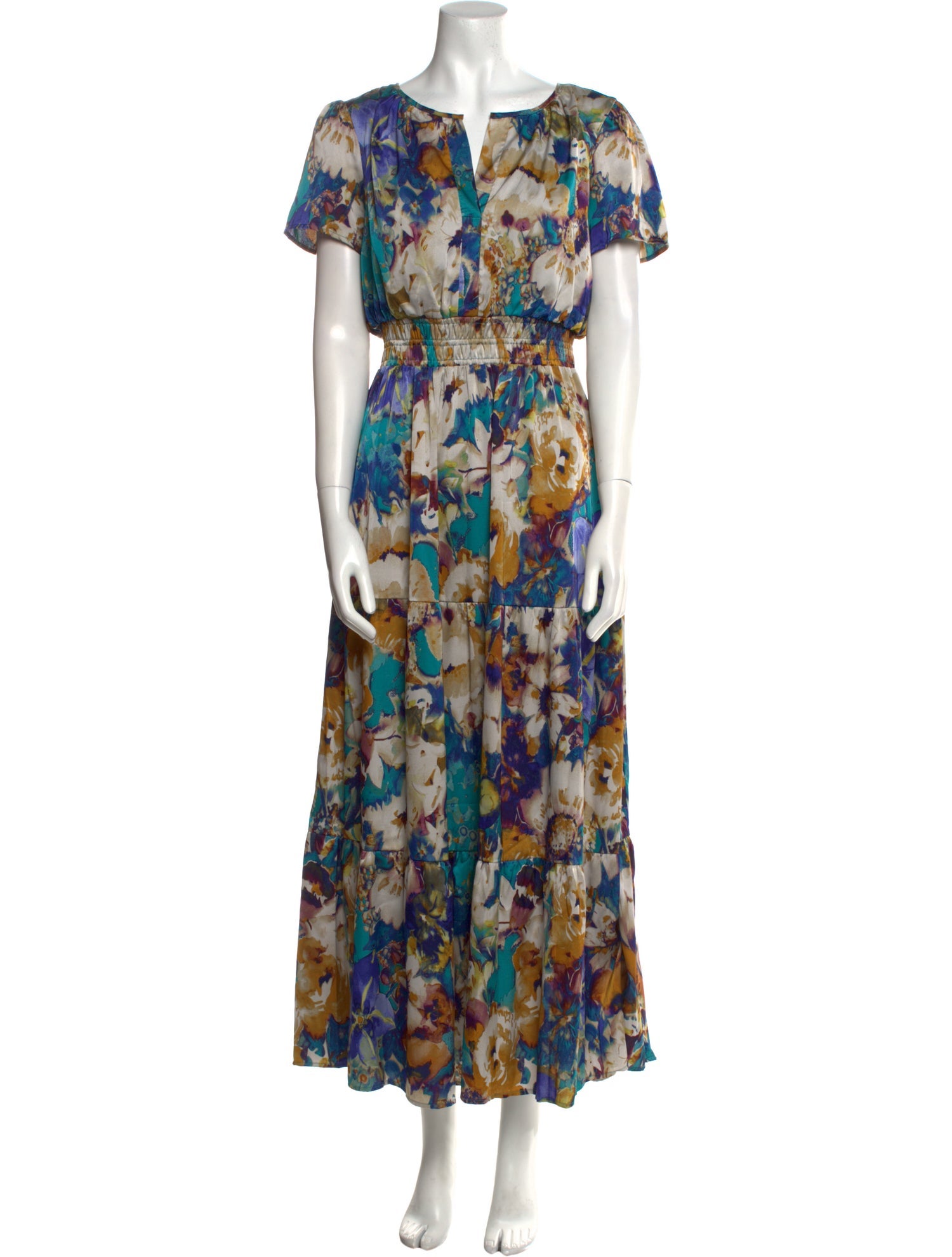 Nicole Miller Floral Print Long Dress