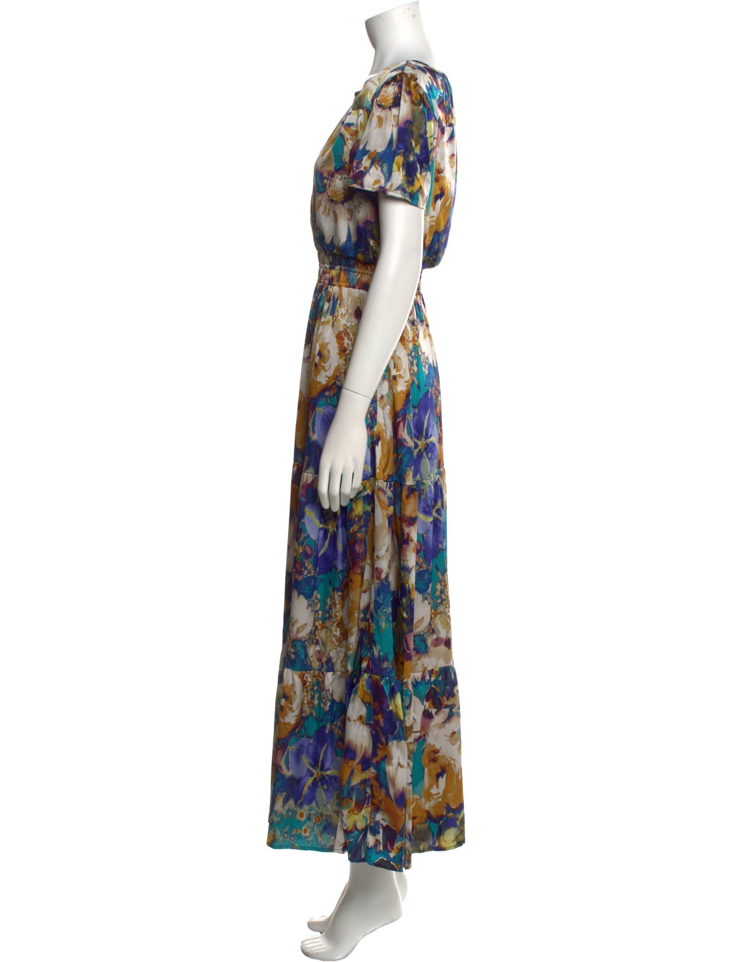 Nicole Miller Floral Print Long Dress