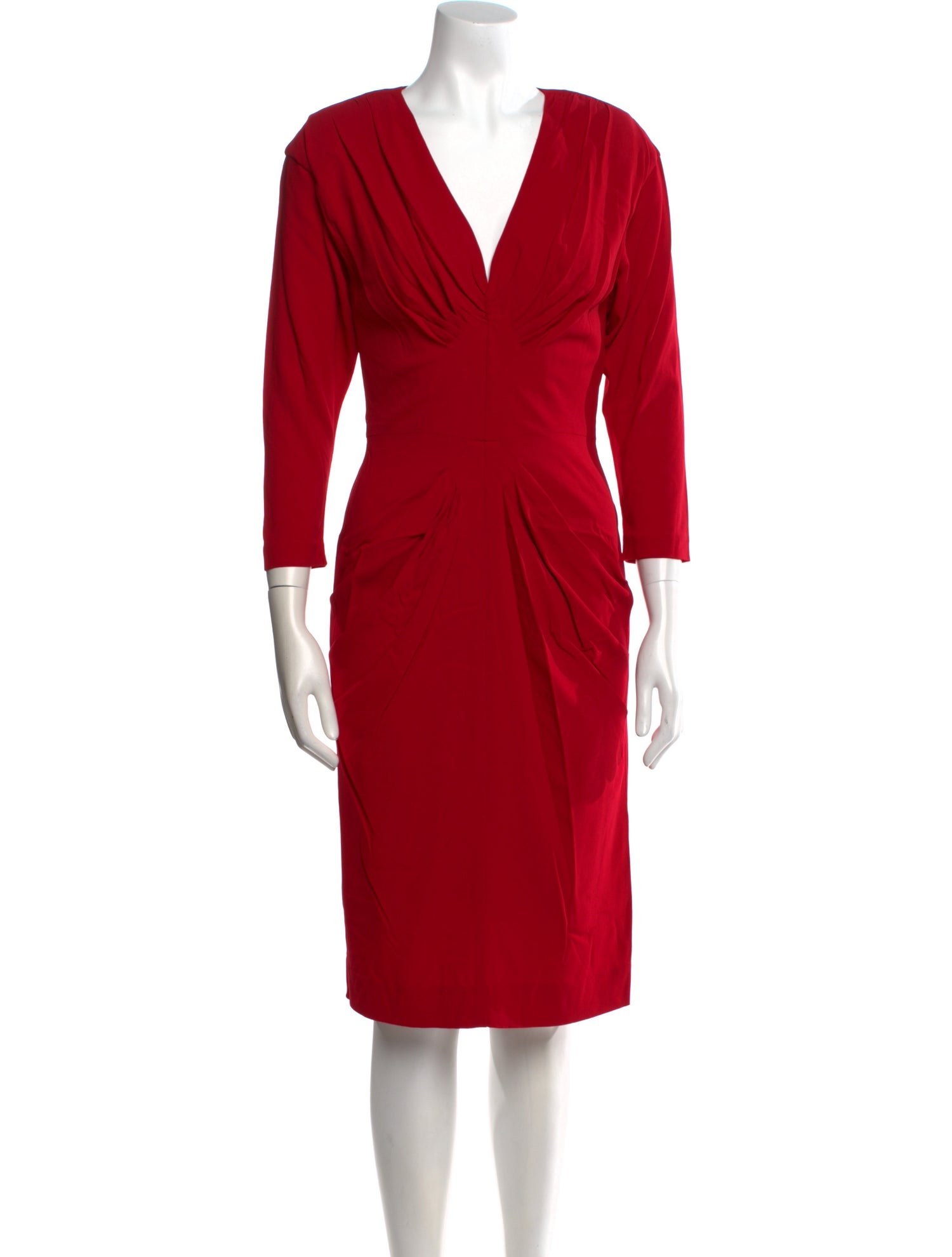 Nicole Miller V-Neck Knee-Length Dress
