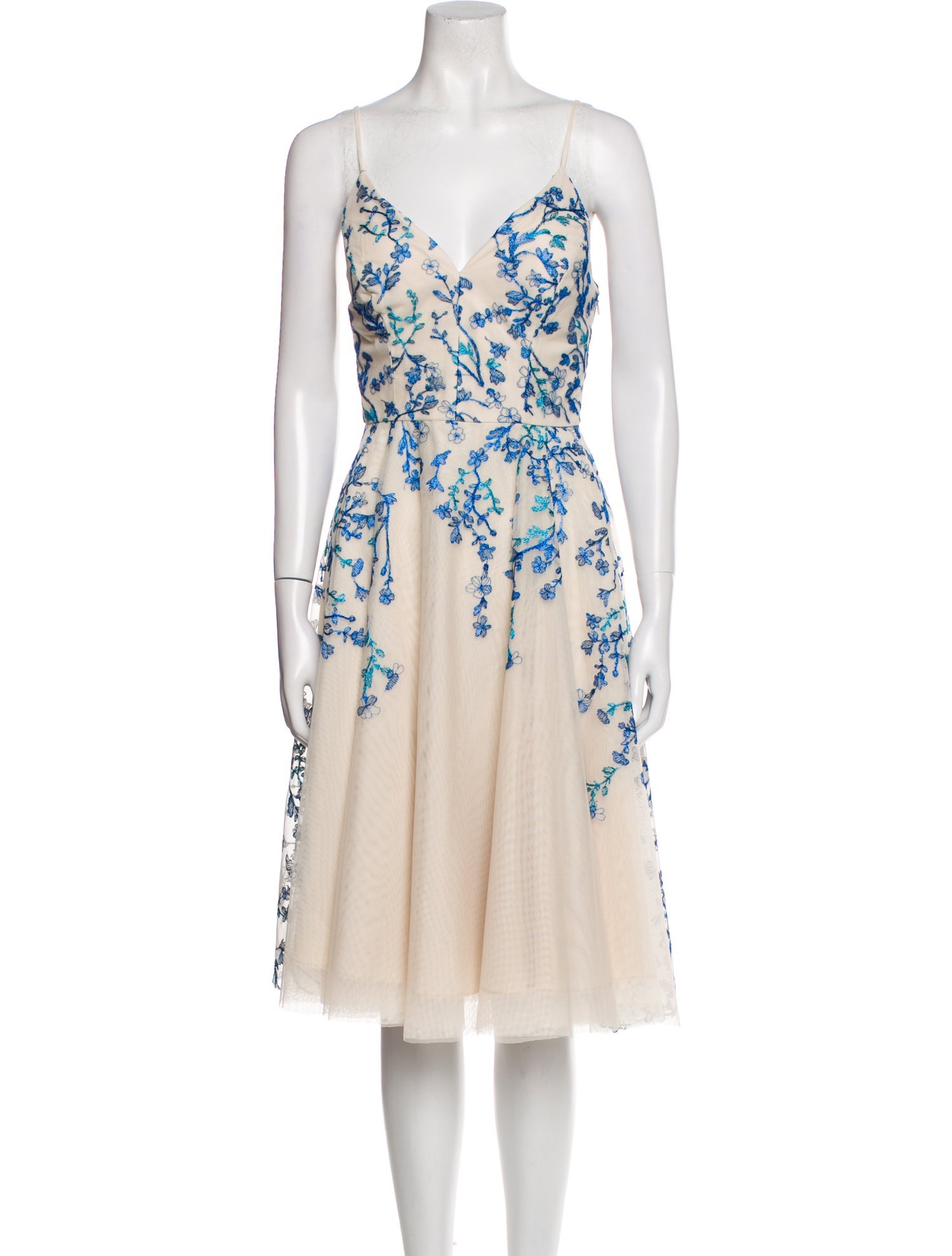 Nicole Miller Floral Print Knee-Length Dress