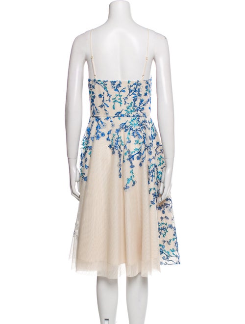 Nicole Miller Floral Print Knee-Length Dress