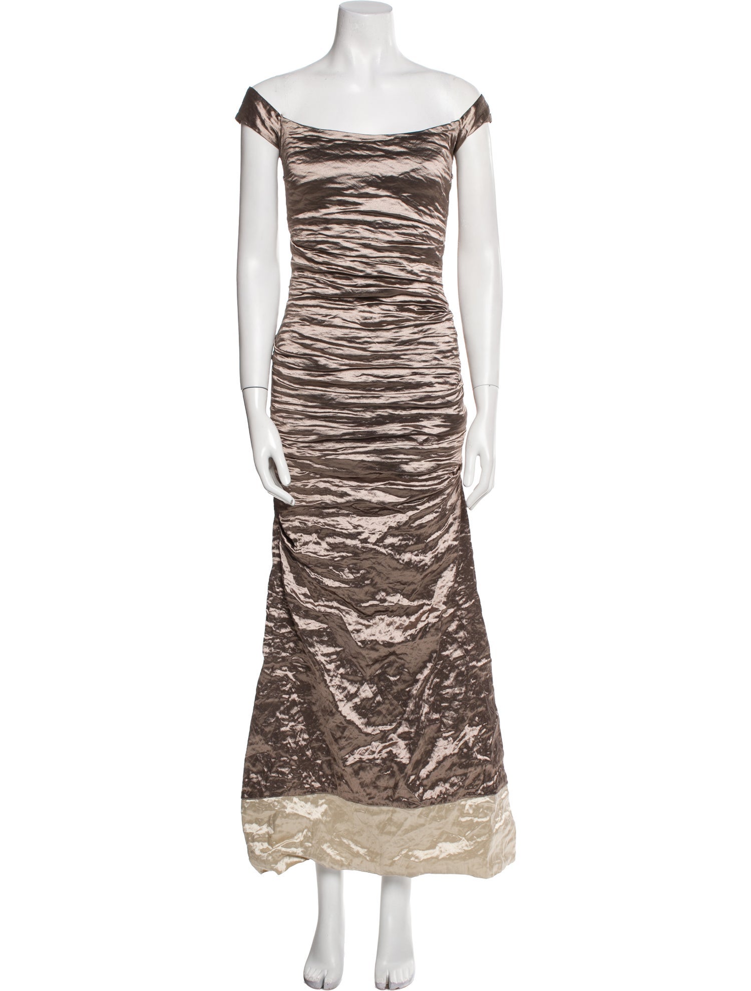 Nicole Miller Off-The-Shoulder Long Dress