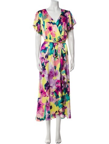 Nicole Miller Dresses Floral Print Long Dress L