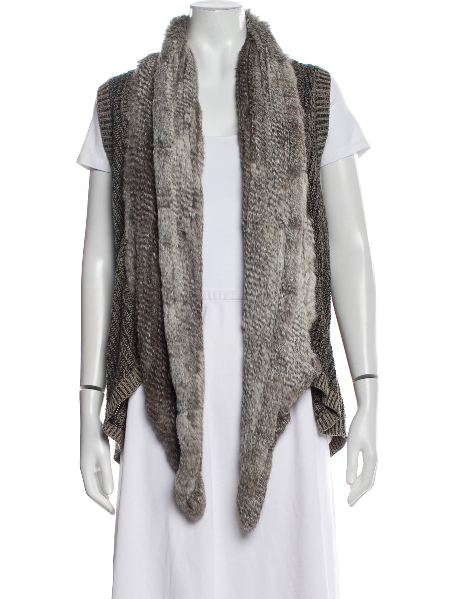 Nicole Miller Striped Fur Coat