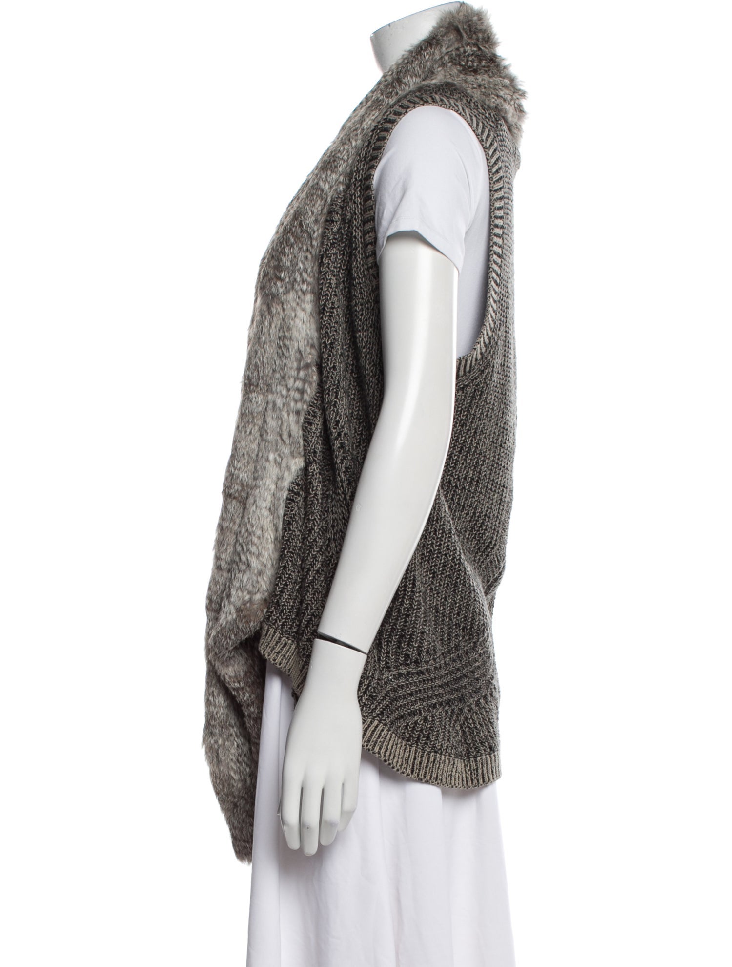 Nicole Miller Striped Fur Coat