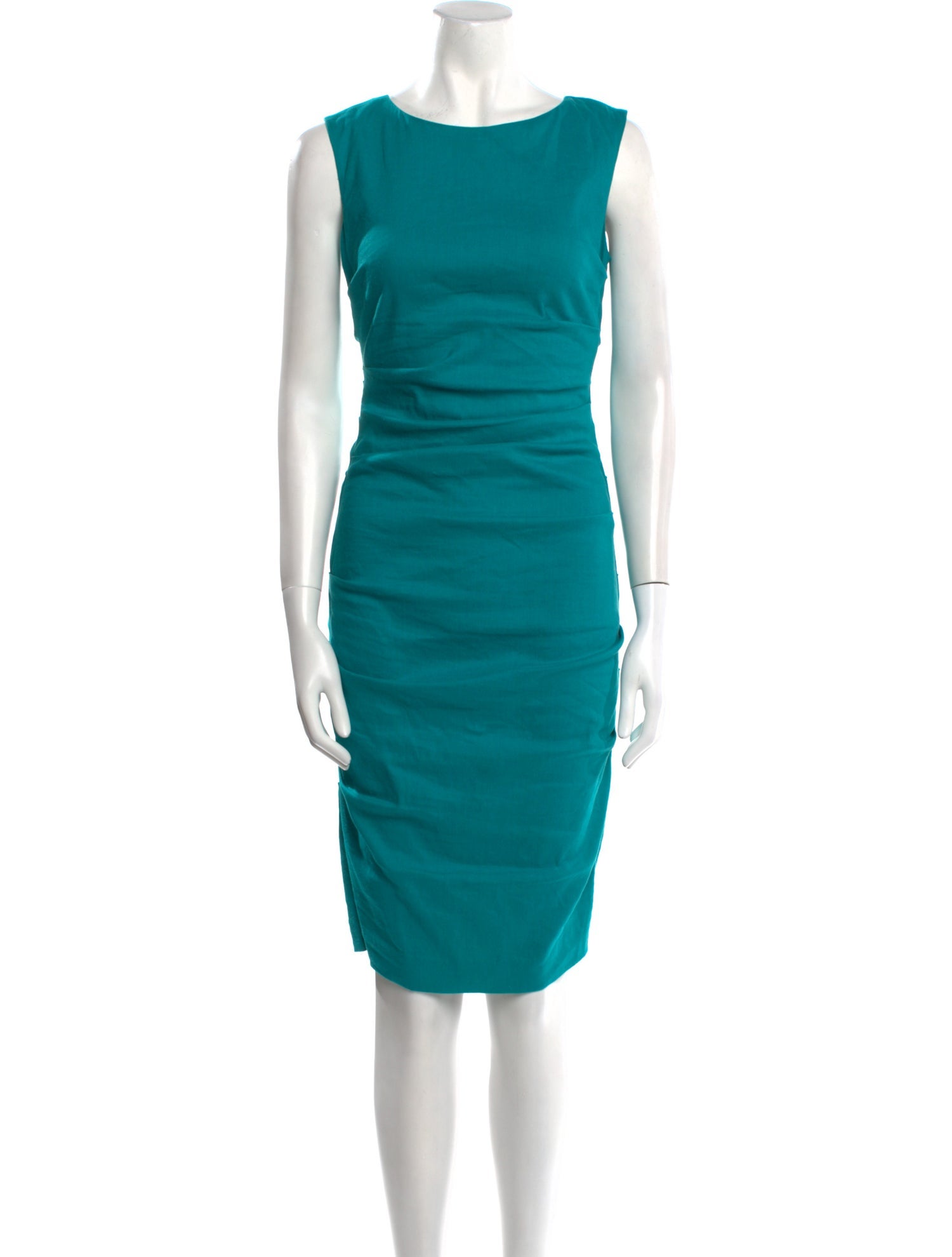 Nicole Miller Bateau Neckline Midi Length Dress