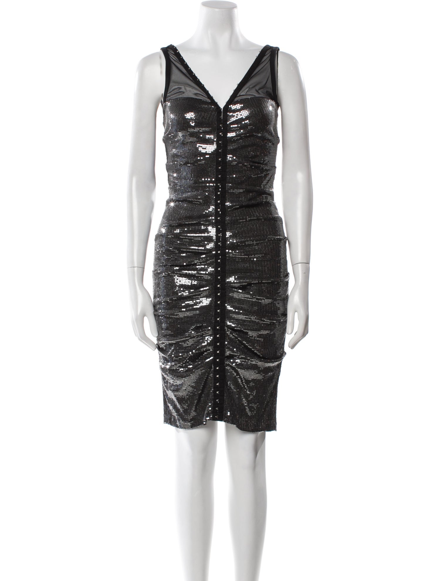 Nicole Miller V-Neck Knee-Length Dress