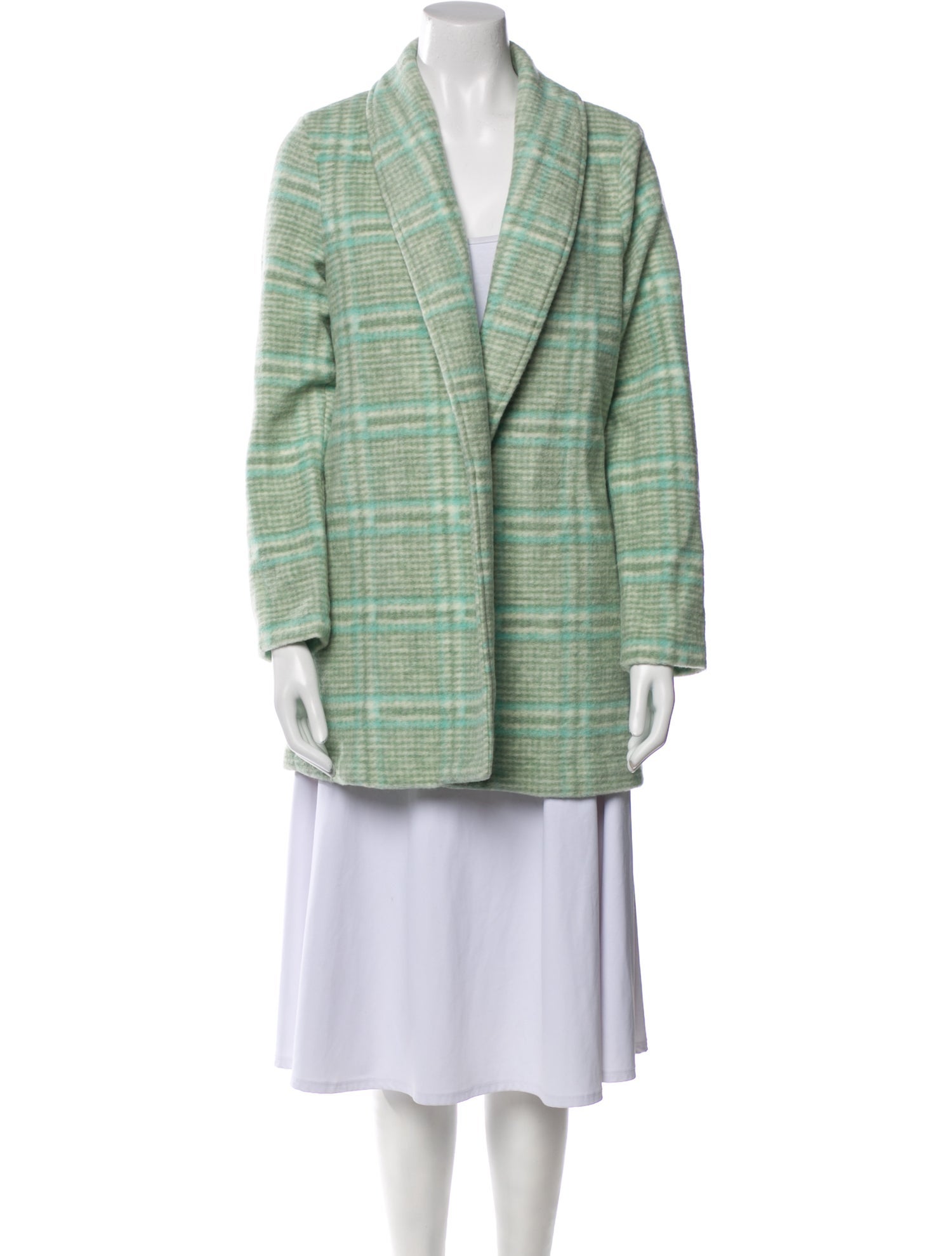 Nicole Miller Plaid Print Coat