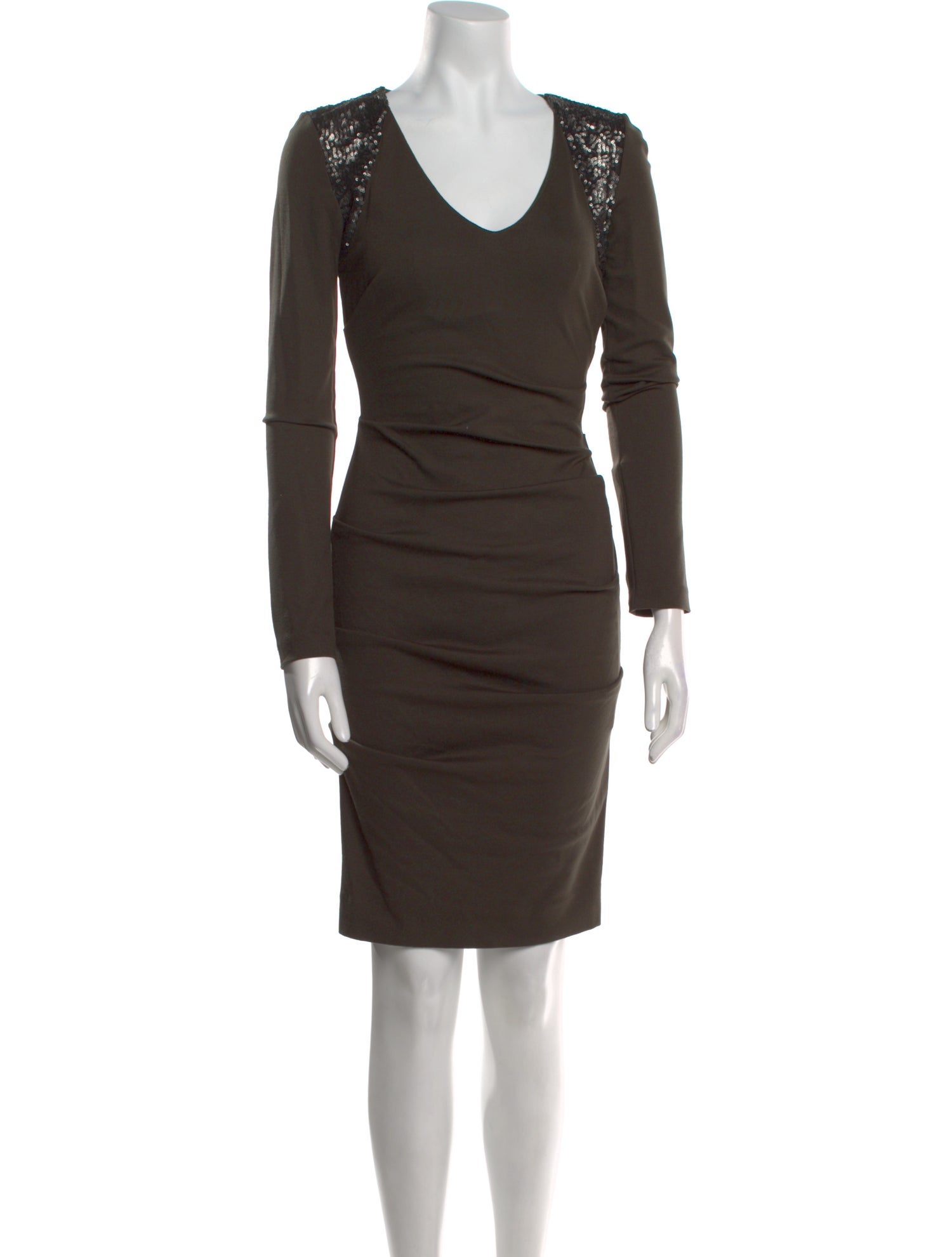 Nicole Miller V-Neck Knee-Length Dress