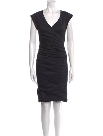 Nicole Miller V-Neck Knee-Length Dress