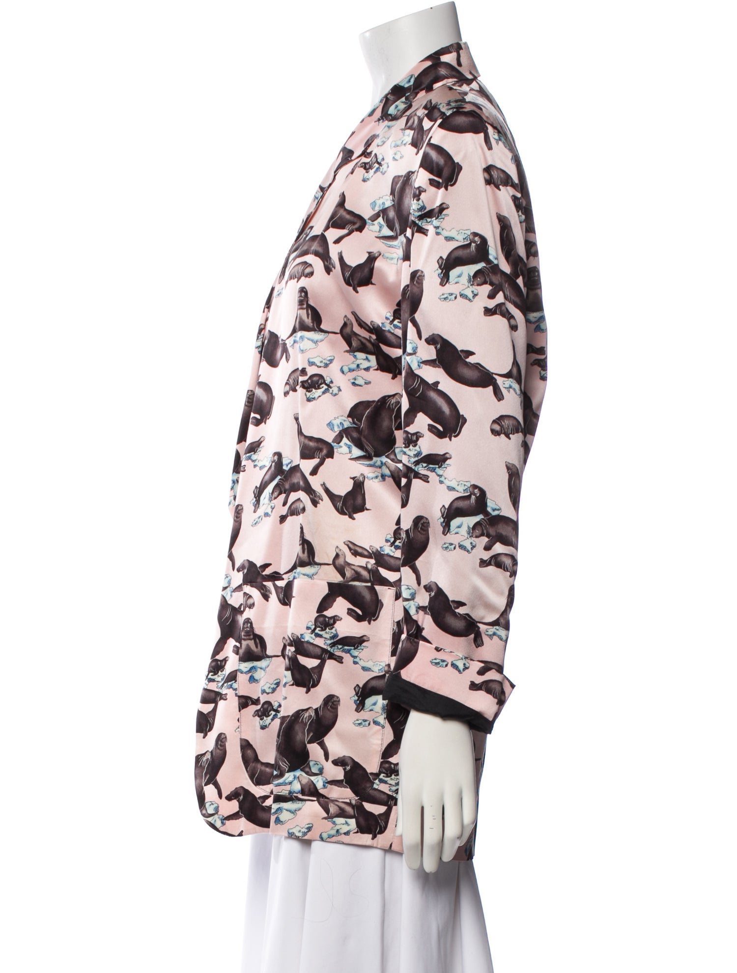 Nicole Miller Silk Floral Print Blazer