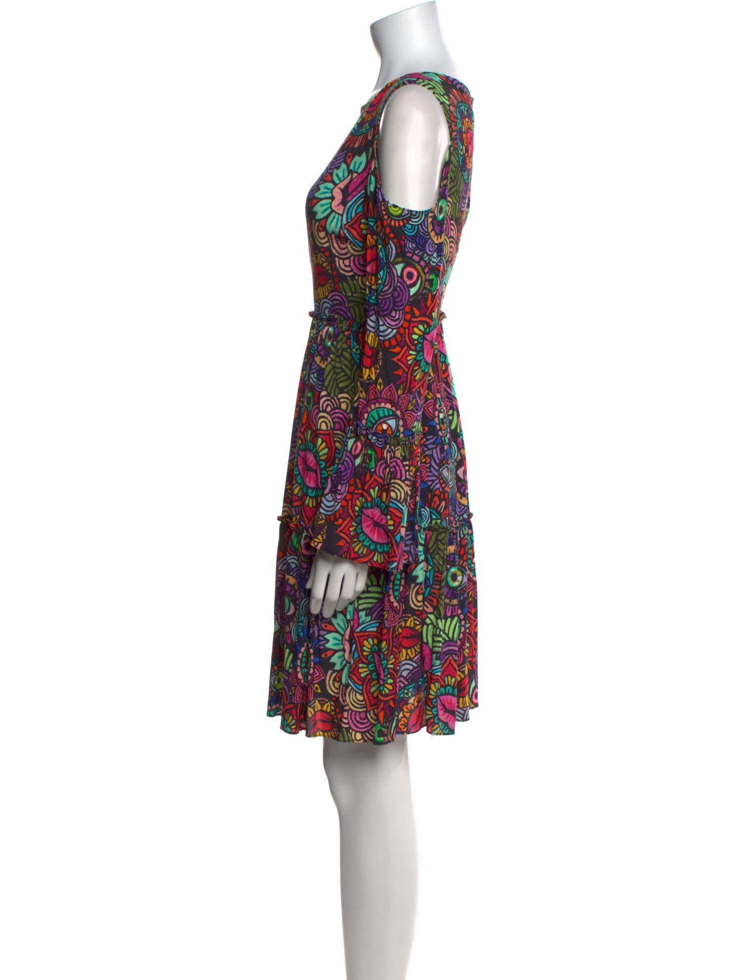 Nicole Miller Floral Print Knee-Length Dress