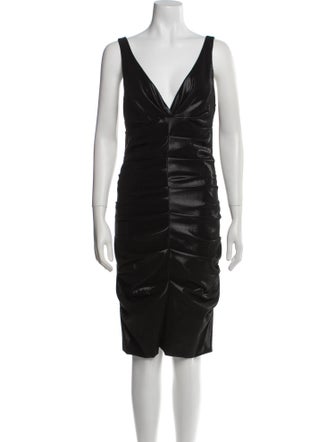 Nicole Miller V-Neck Knee-Length Dress