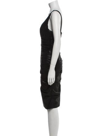 Nicole Miller V-Neck Knee-Length Dress