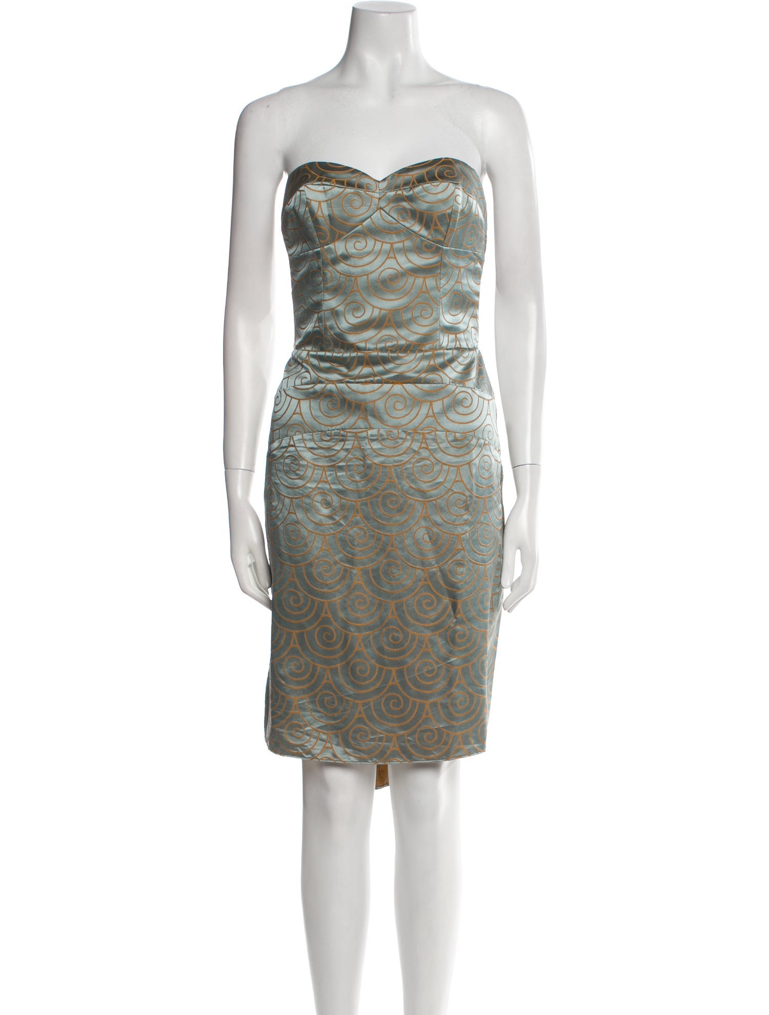 Nicole Miller Strapless Midi Length Dress