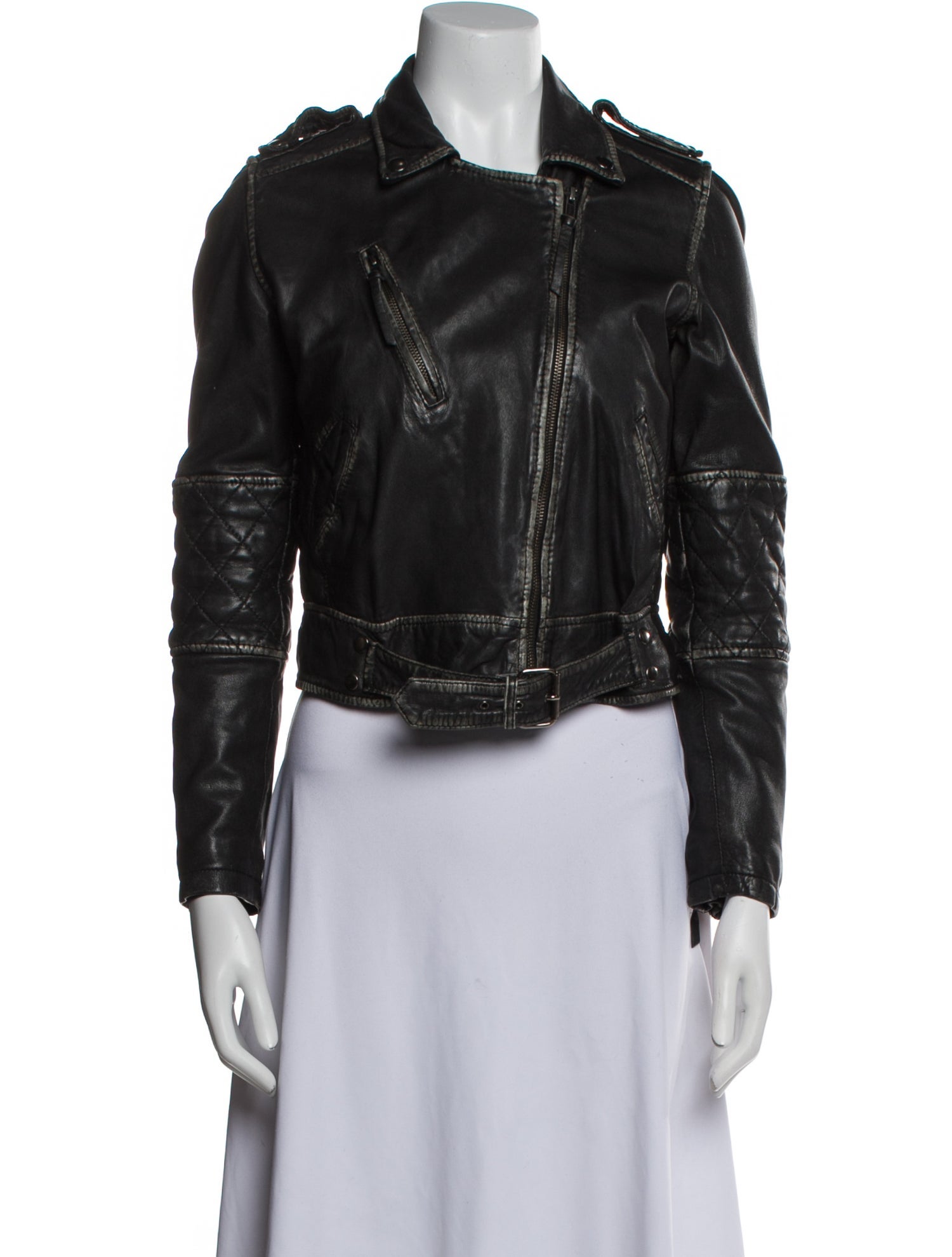 Nicole Miller Lamb Leather Biker Jacket