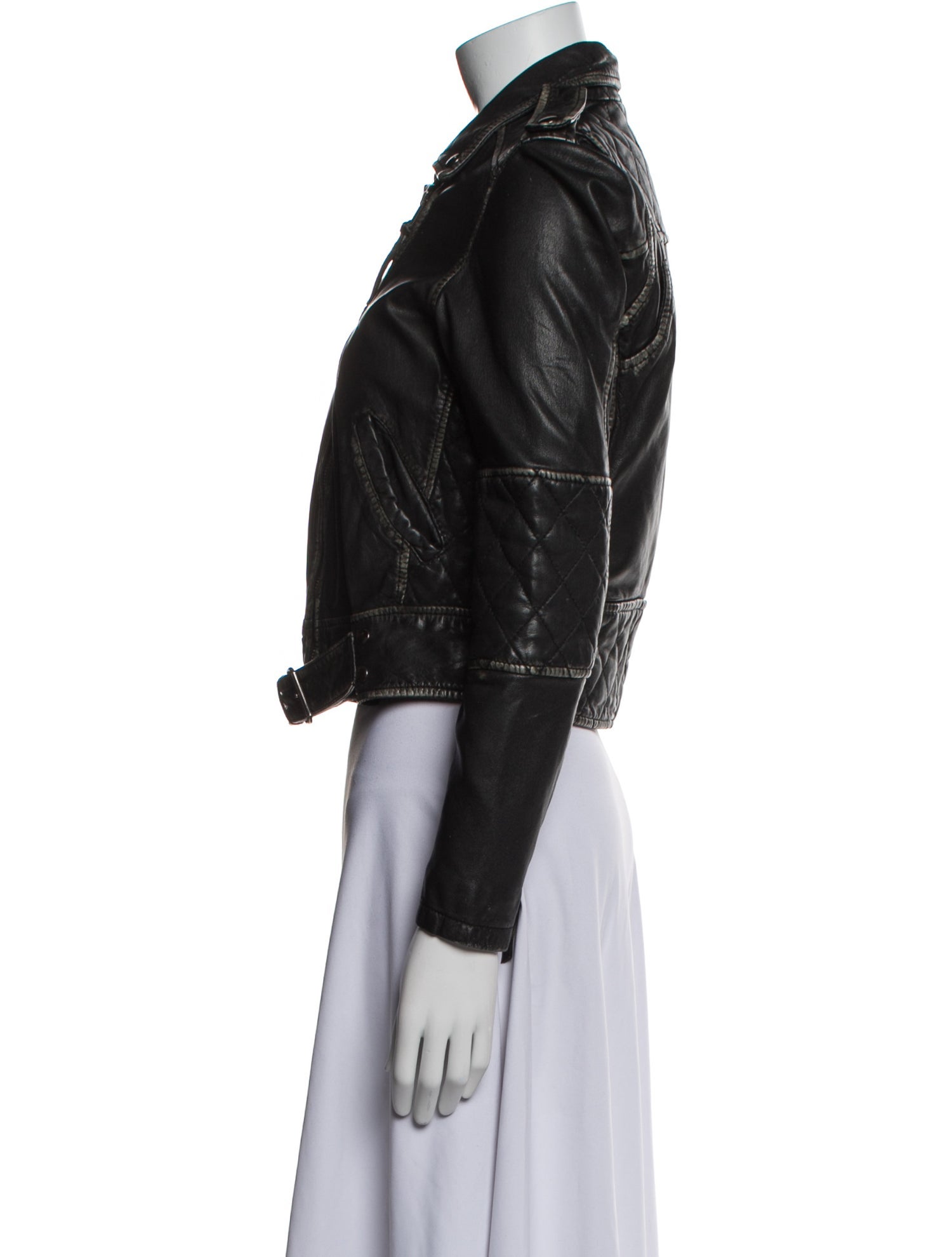 Nicole Miller Lamb Leather Biker Jacket