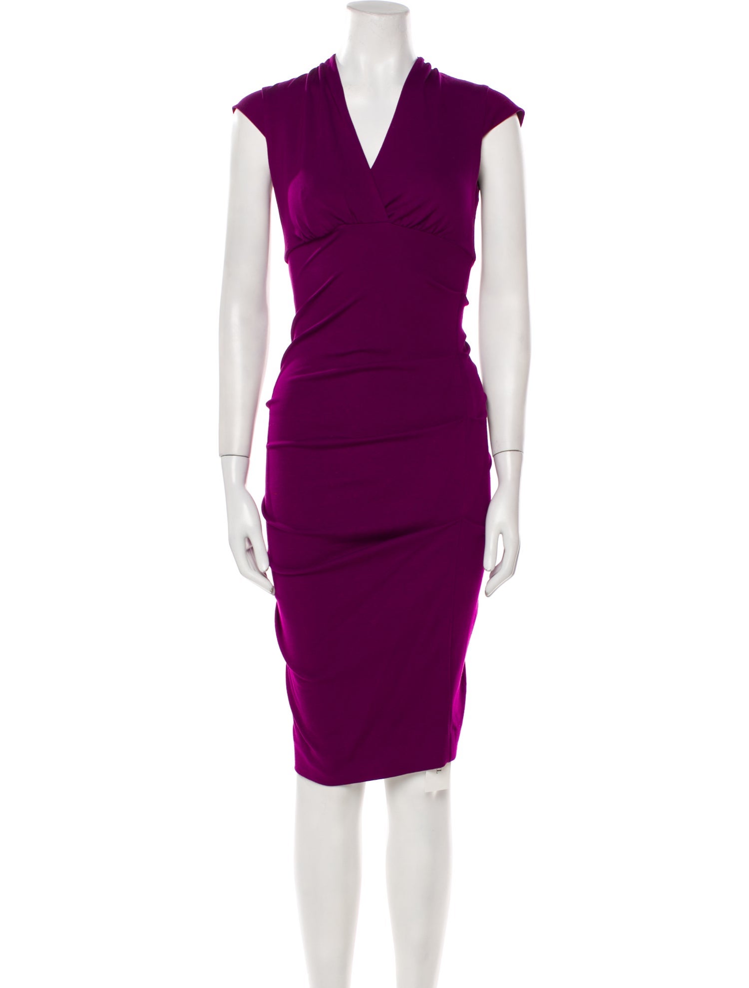 Nicole Miller V-Neck Knee-Length Dress