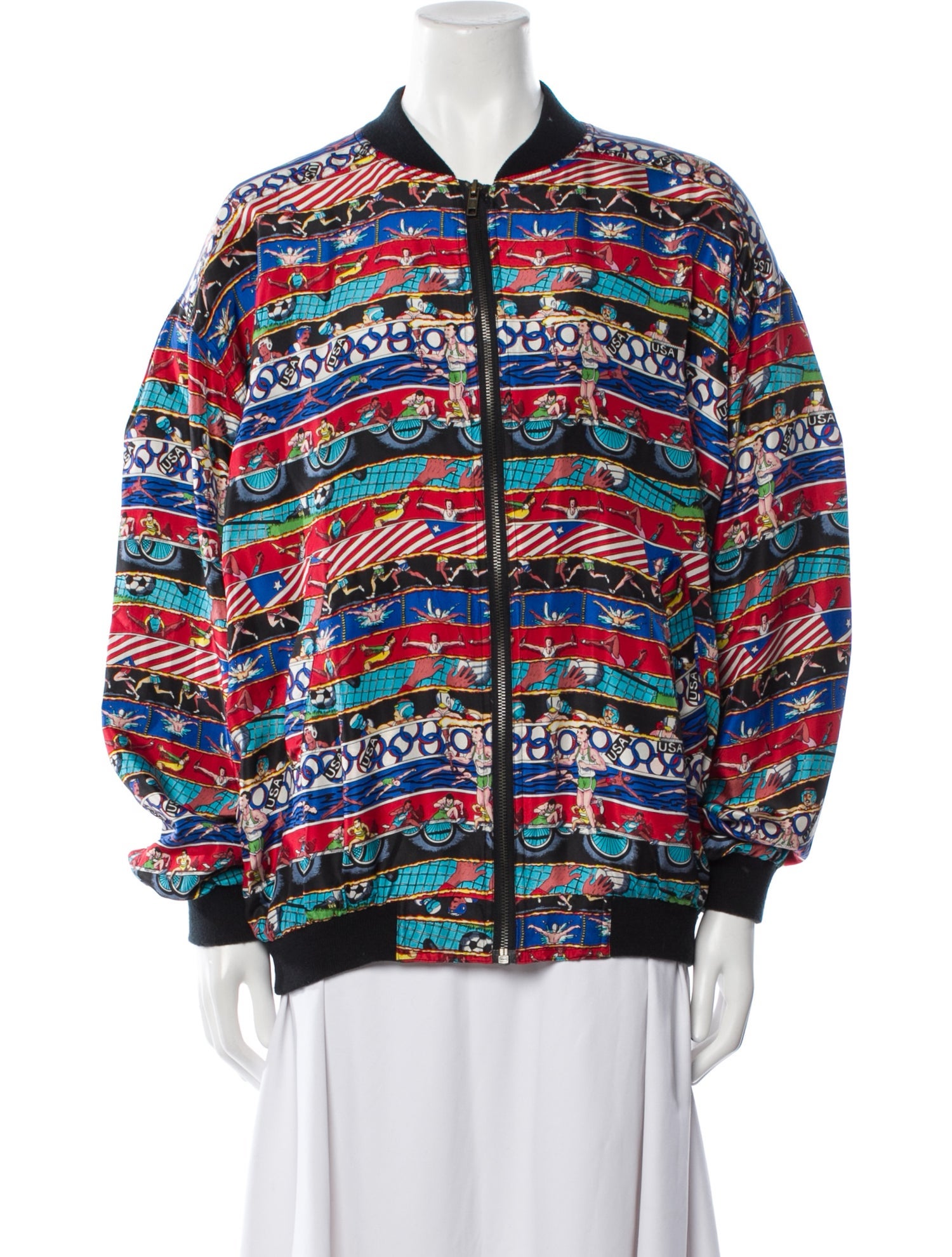 Nicole Miller Vintage Silk Bomber Jacket