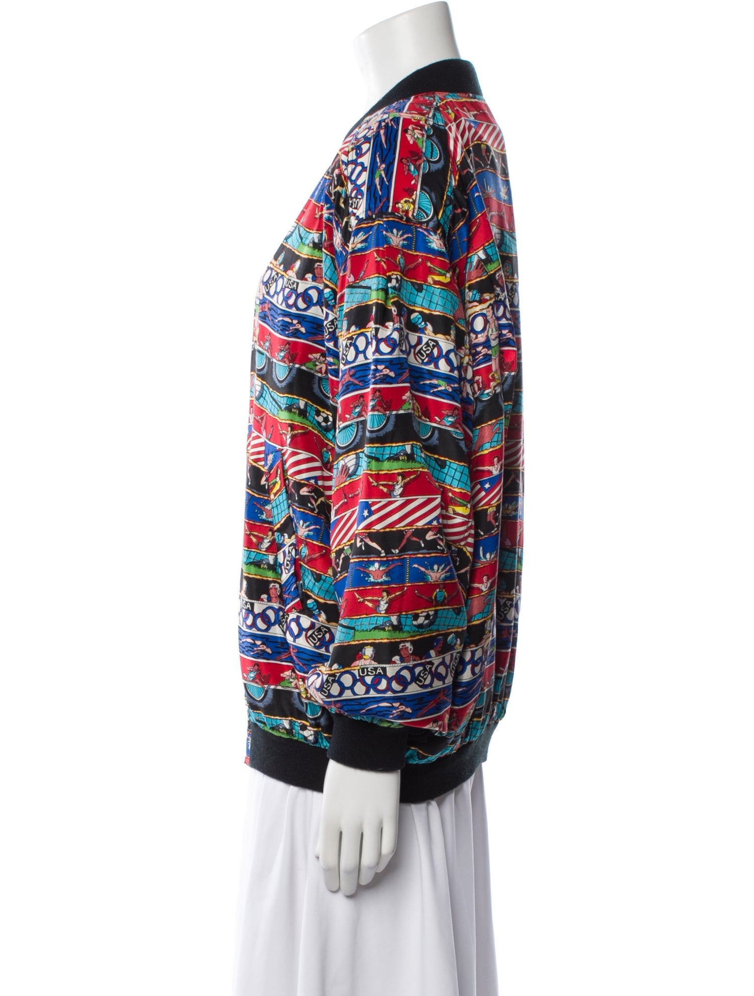 Nicole Miller Vintage Silk Bomber Jacket