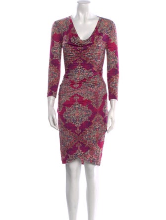 Nicole Miller Printed Knee-Length Dress