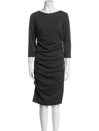 Nicole Miller Bateau Neckline Knee-Length Dress