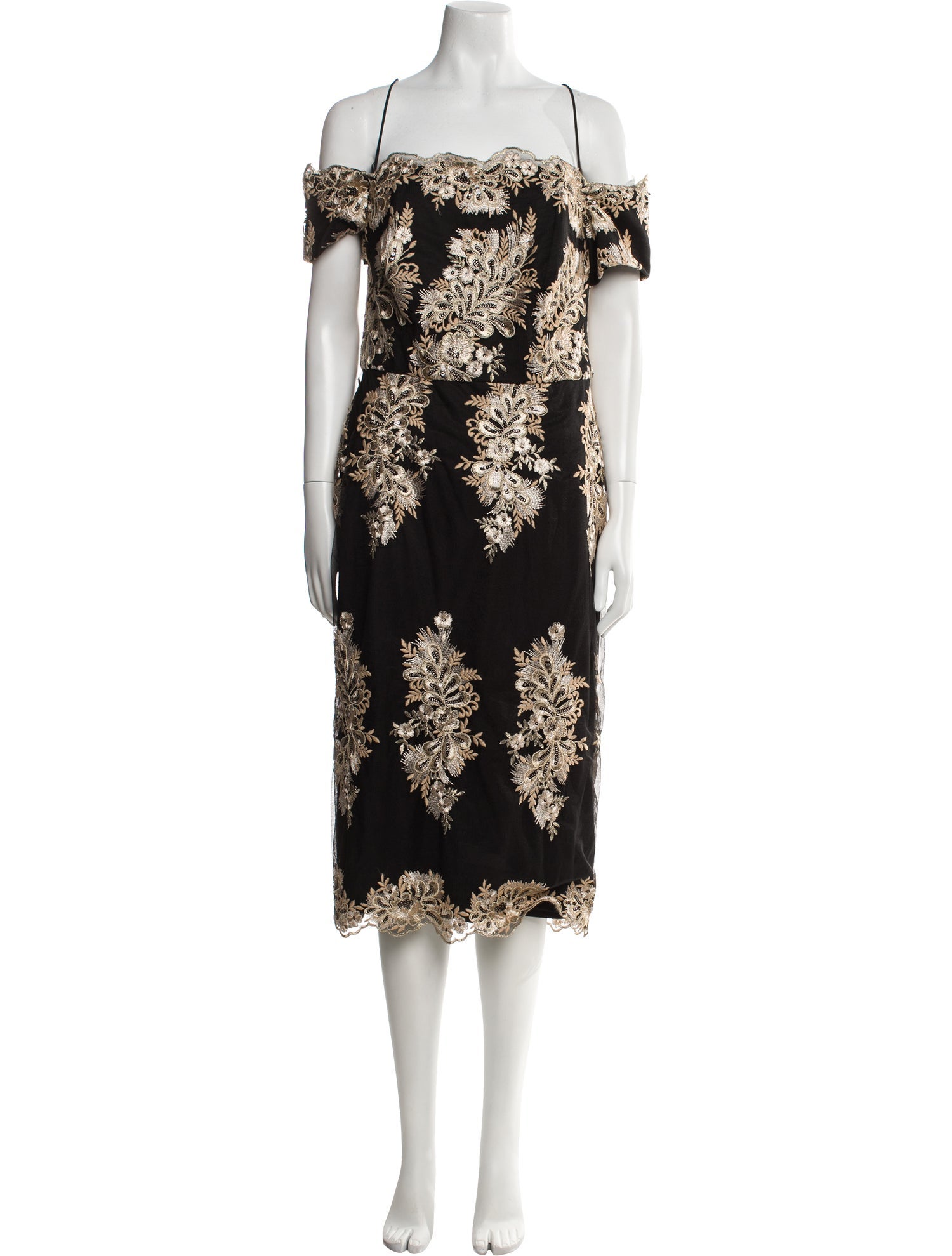 Nicole Miller Floral Print Knee-Length Dress