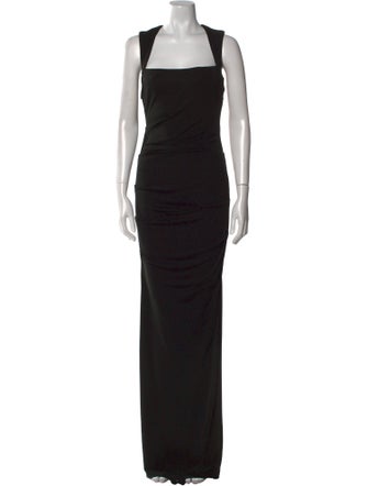 Nicole Miller Square Neckline Long Dress