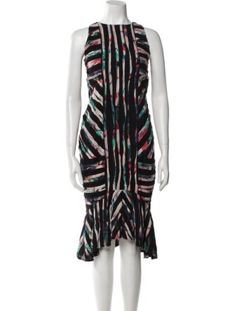 Nicole Miller Printed Midi Length Dress