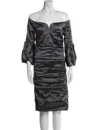 Nicole Miller Off-The-Shoulder Knee-Length Dress