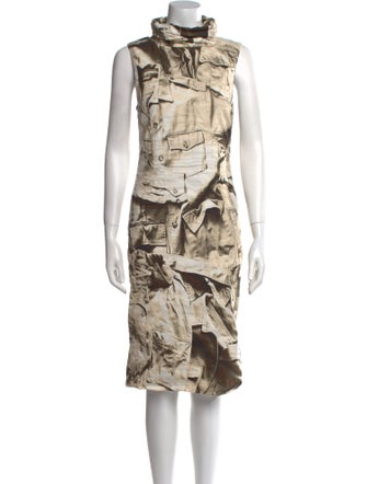 Nicole Miller Escorial Wool Midi Length Dress