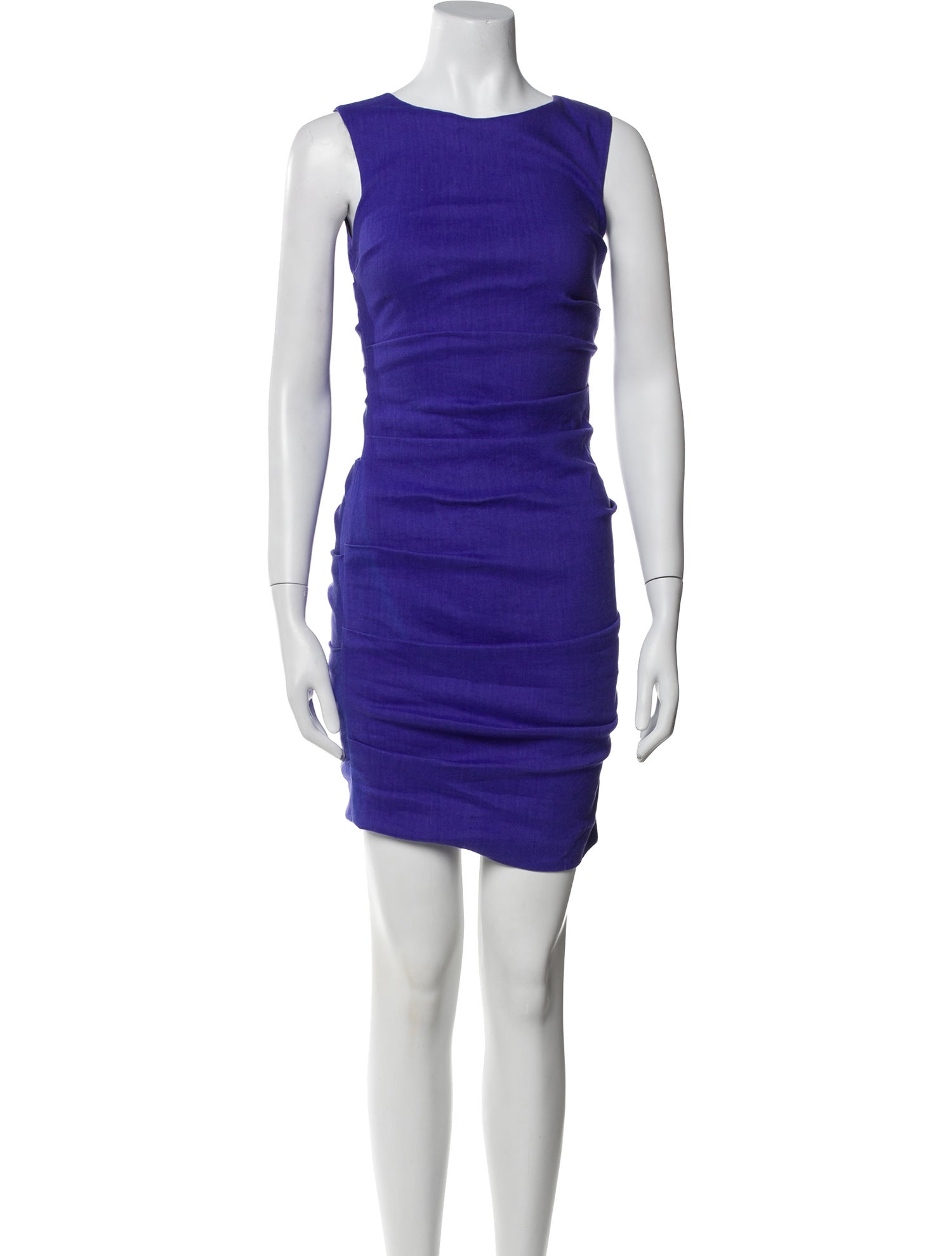 Nicole Miller Bateau Neckline Mini Dress