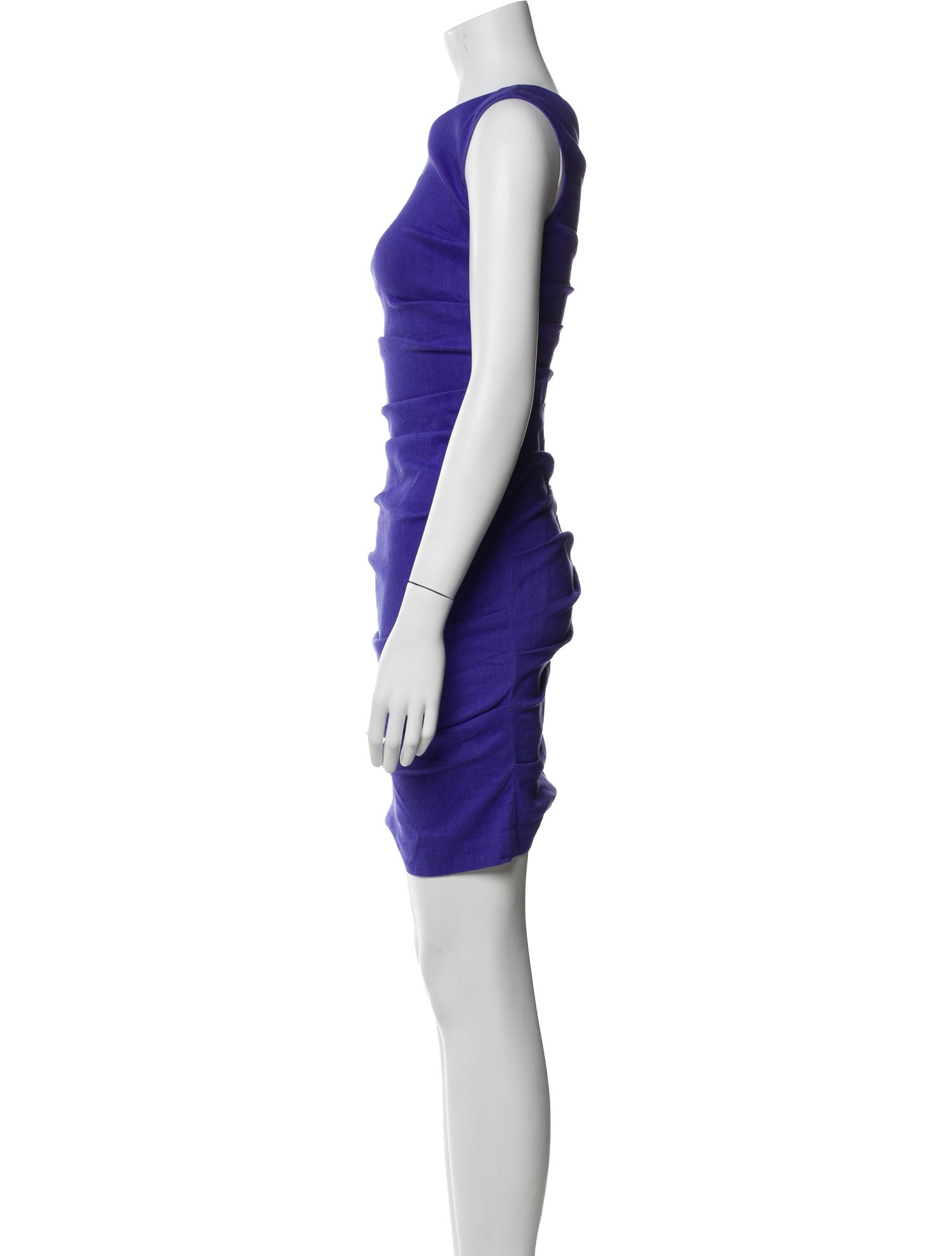 Nicole Miller Bateau Neckline Mini Dress