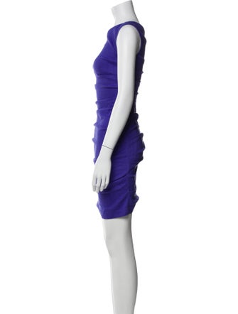 Nicole Miller Bateau Neckline Mini Dress