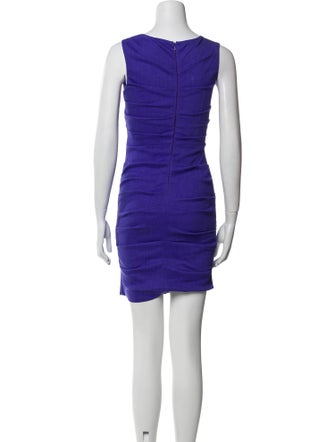 Nicole Miller Bateau Neckline Mini Dress