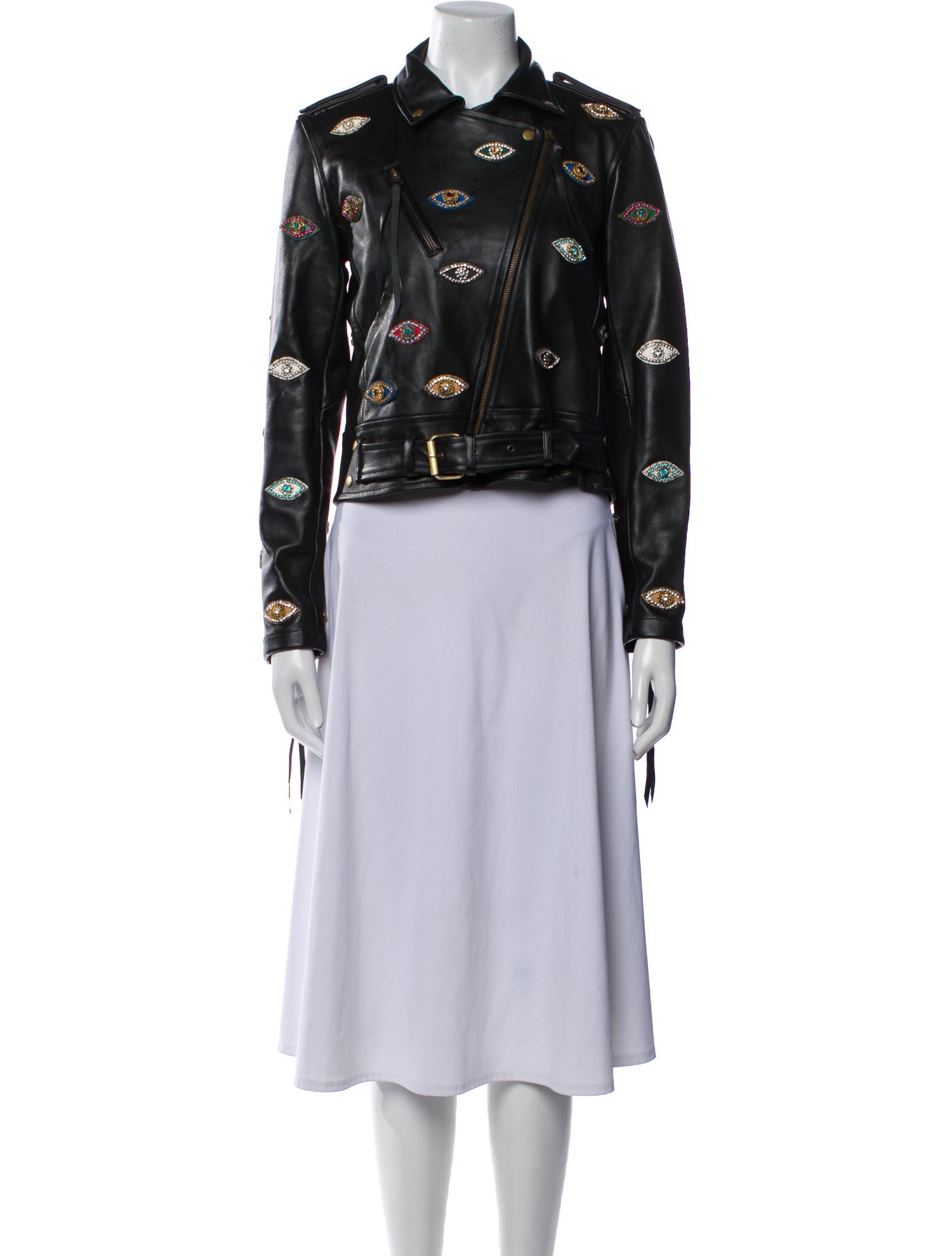 Nicole Miller Leather Biker Jacket