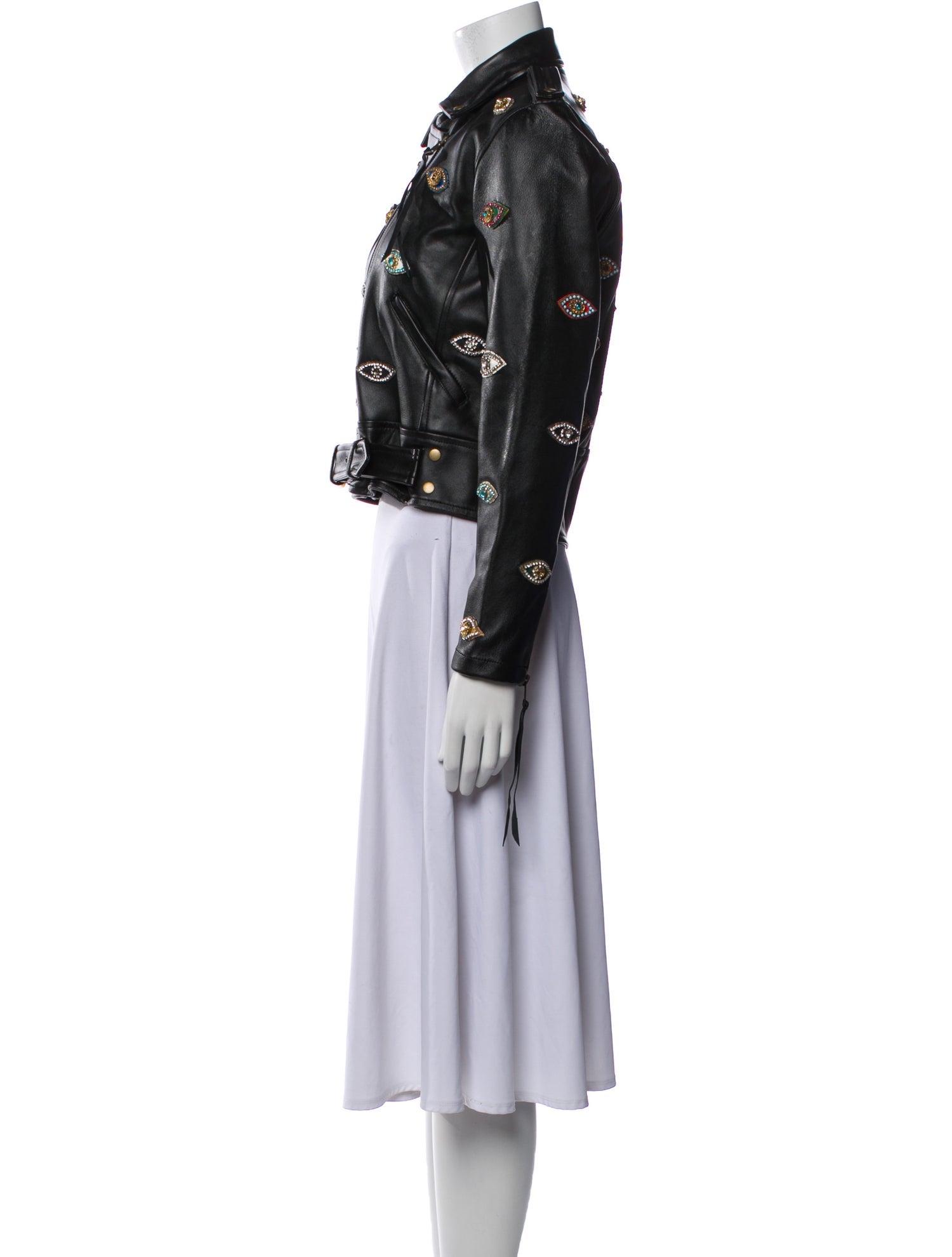 Nicole Miller Leather Biker Jacket