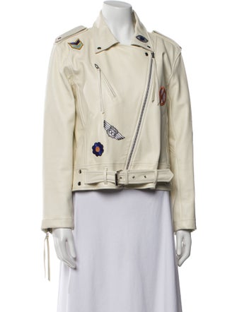 Nicole Miller Leather Biker Jacket