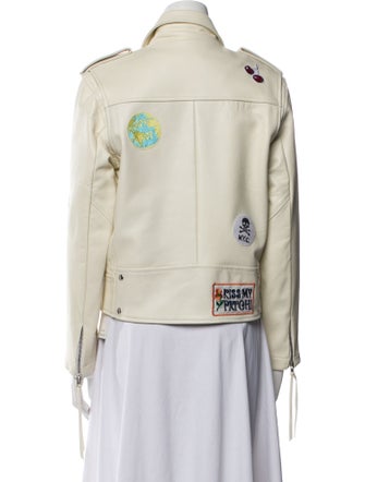 Nicole Miller Leather Biker Jacket