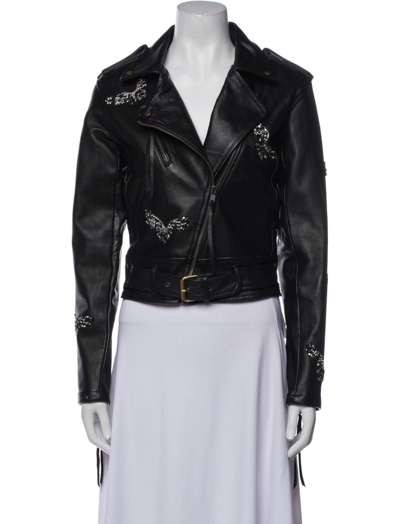 Nicole Miller Leather Biker Jacket