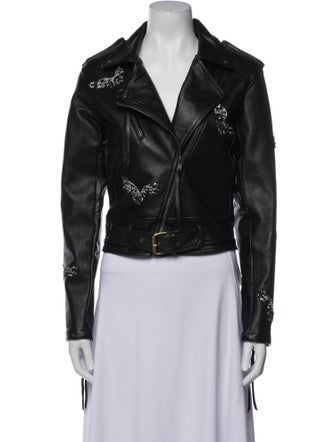 Nicole Miller Leather Biker Jacket