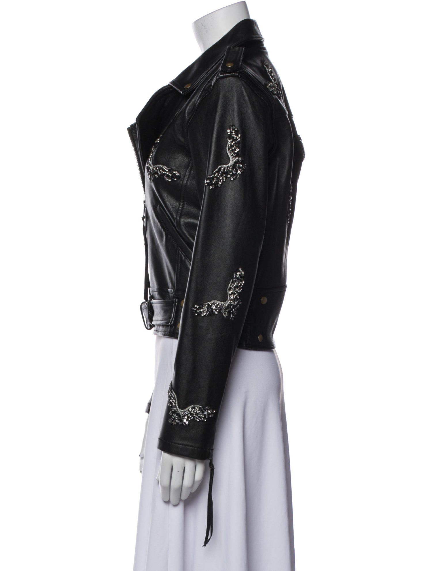 Nicole Miller Leather Biker Jacket