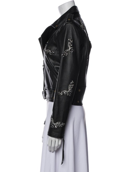 Nicole Miller Leather Biker Jacket