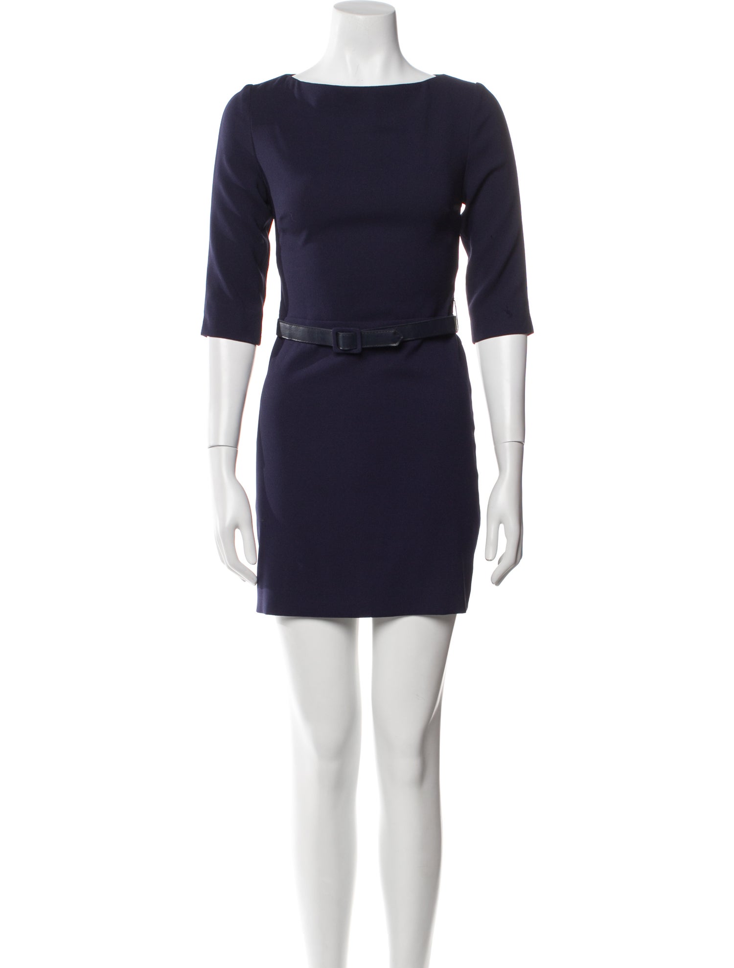 Nicole Miller Bateau Neckline Mini Dress