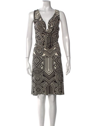 Nicole Miller Printed Knee-Length Dress