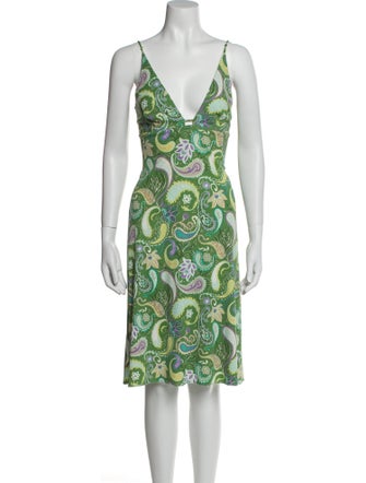Nicole Miller Paisley Print Knee-Length Dress