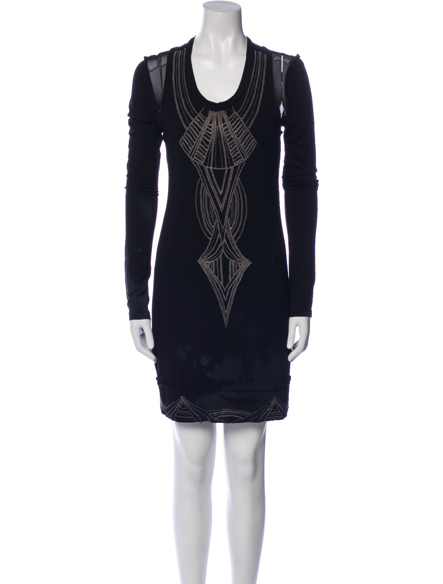 Nicole Miller Scoop Neck Mini Dress