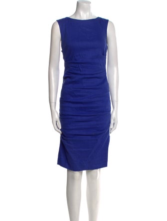 Nicole Miller Bateau Neckline Knee-Length Dress