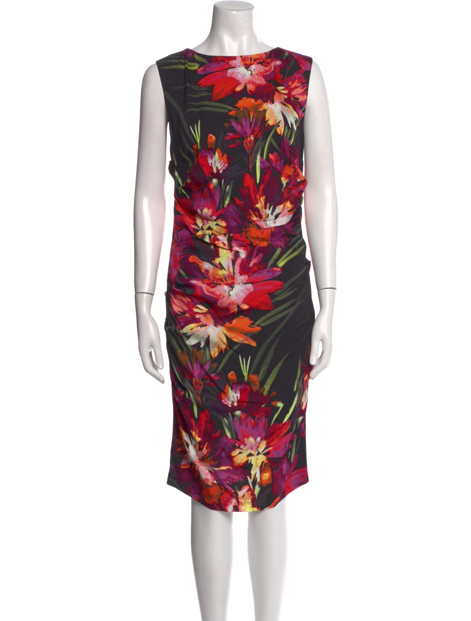 Nicole Miller Floral Print Knee-Length Dress