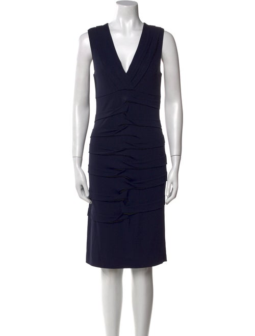 Nicole Miller V-Neck Knee-Length Dress